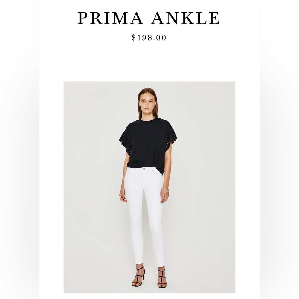 AG Jeans Prima Ankle White Denim size 32